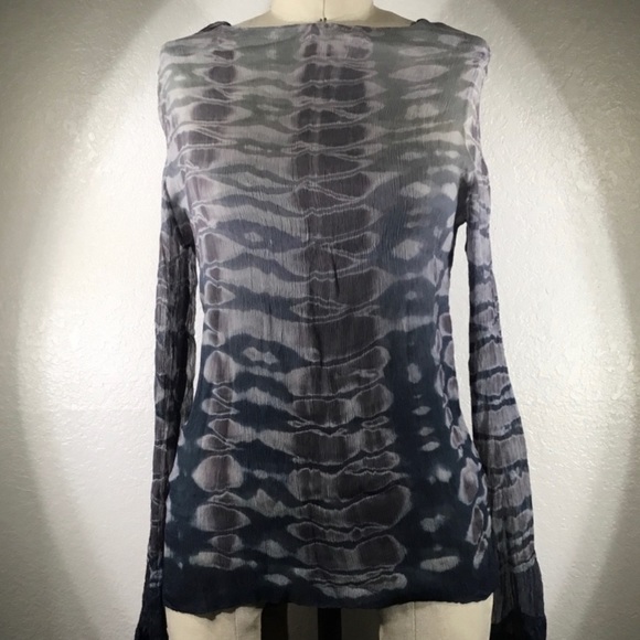 NWT Viviana Uchitel Blue Lavand Blouse Sz 3 - Picture 1 of 5